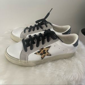 Golden Goose Leopard Star Inspired Sneakers